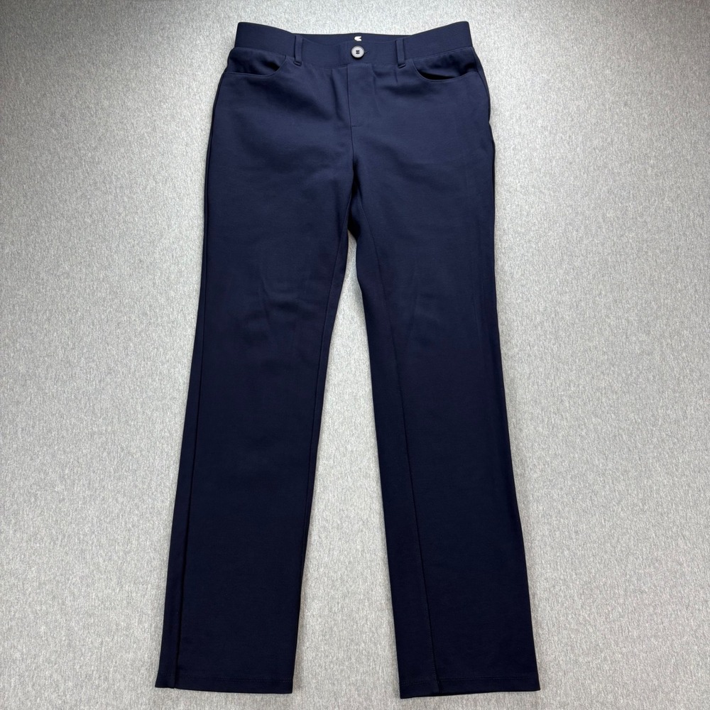 Stelle Pants Womens M Blue Flat Front Straight Leg Stretch Pants‎ Career Office